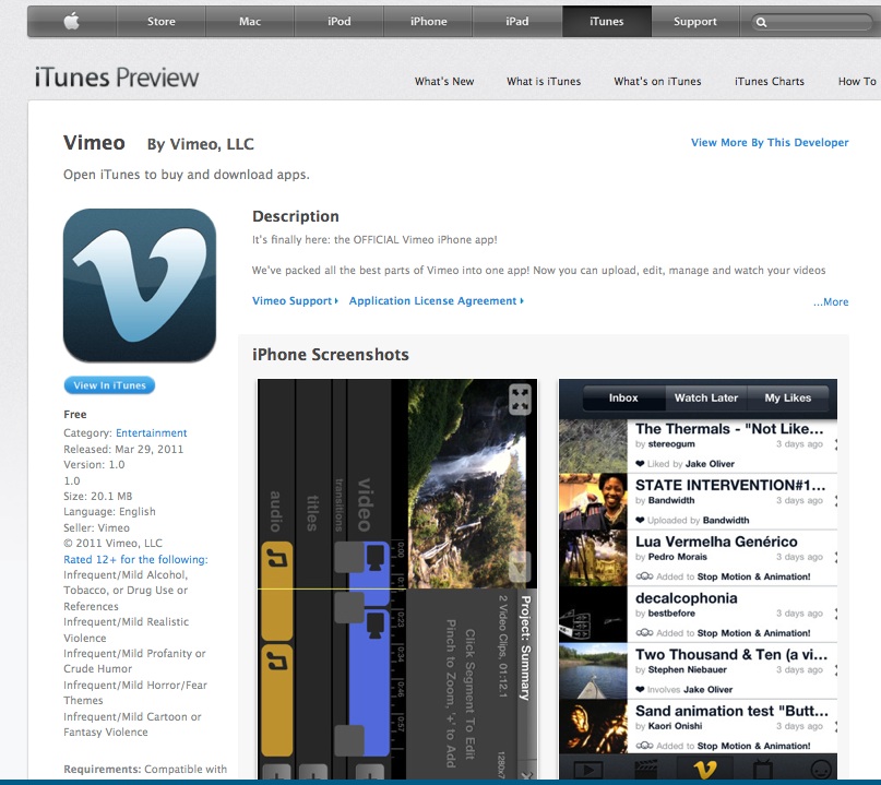 vimeo feature